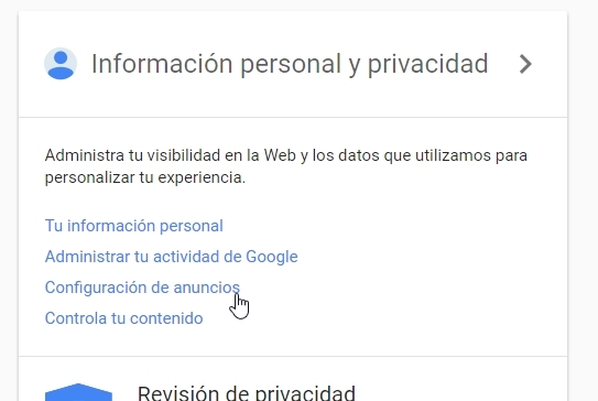 privacidad google