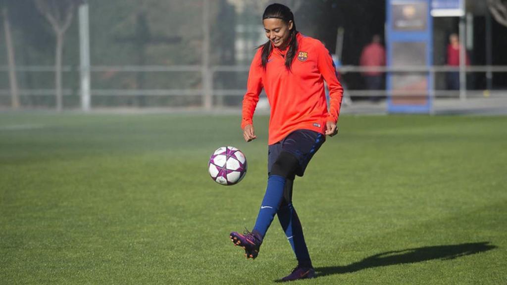 Andressa Alves en un entrenamiento. Foto: fcbarcelona.es