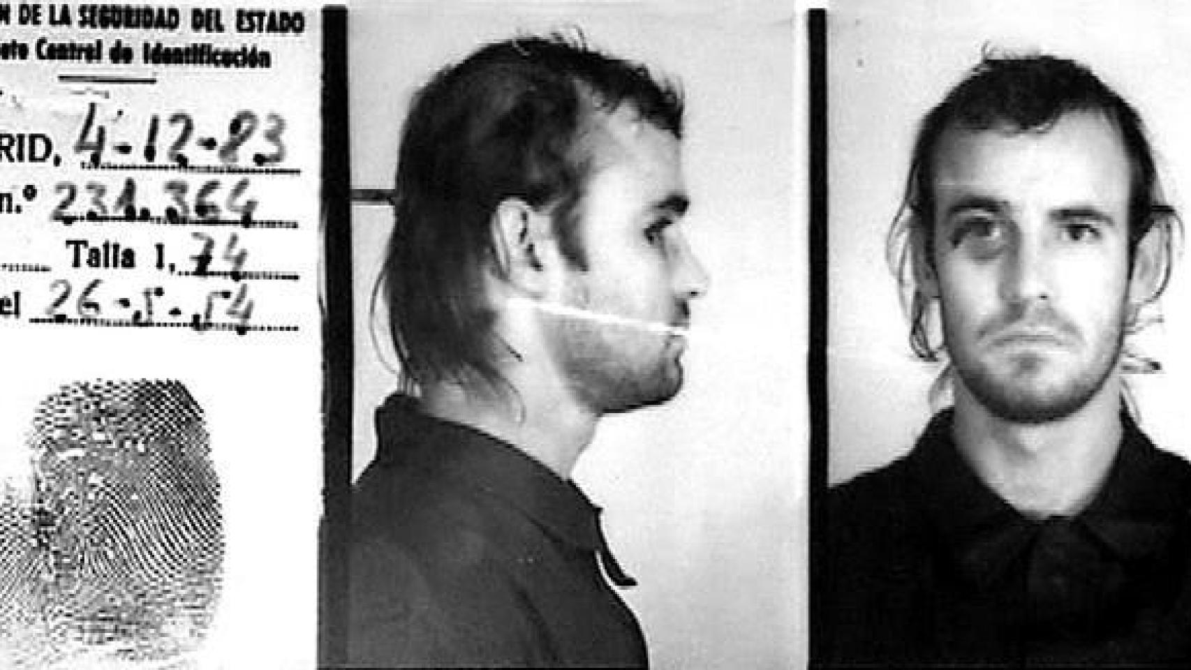 Ficha policial de Rafael Bueno, conocido como Cañameras, el fugitivo más buscado de España.