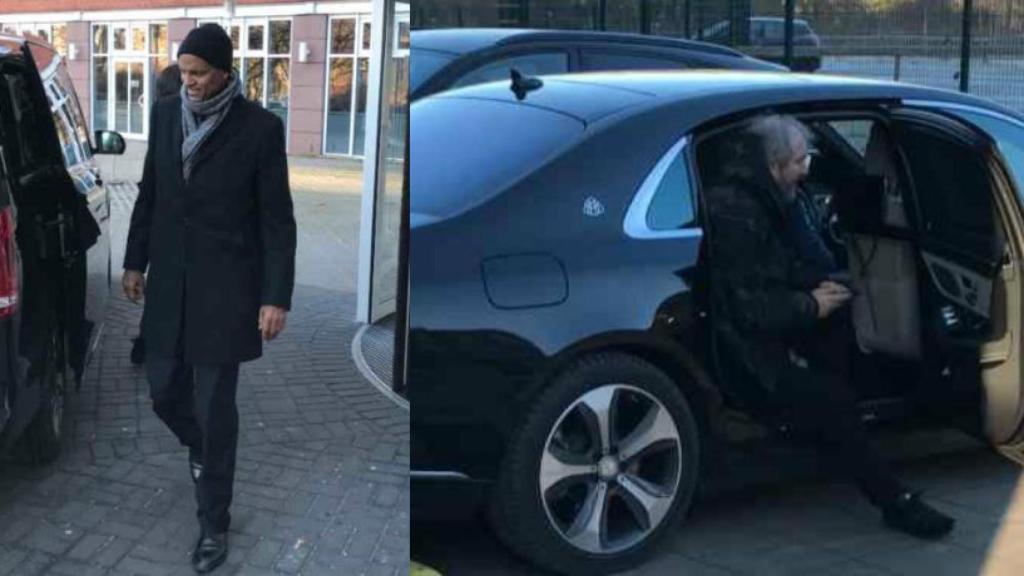 Familia y agente de Isak en las oficinas del Borussia Dortmund. Foto Twitter (@martamoralesL)