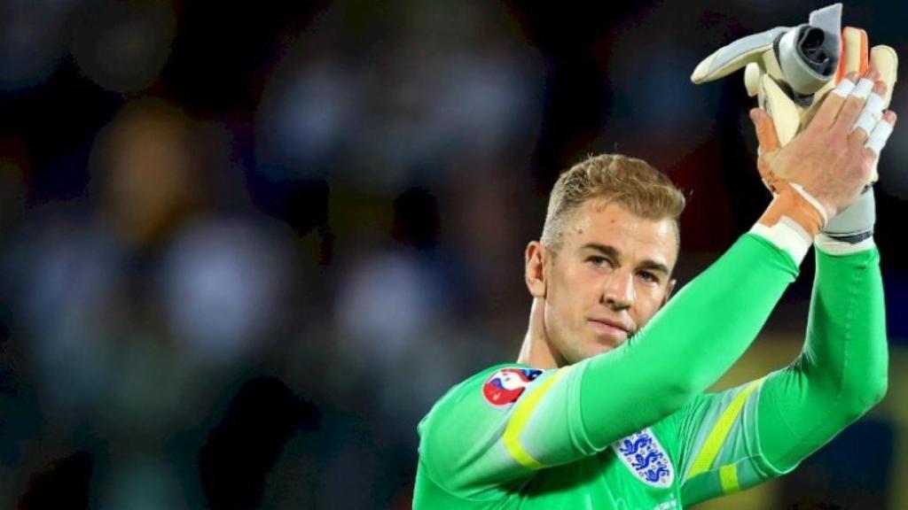 Joe Hart en uno de sus partidos con la selección inglesa. Foto mancity.com