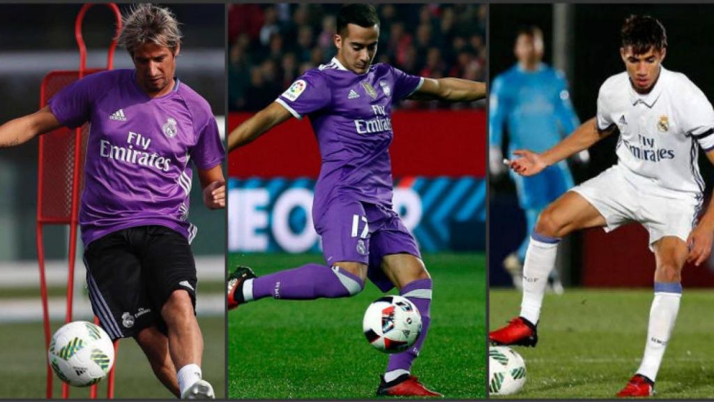 Coentrao, Lucas Vázquez y Achraf. Fotos Twitter: @Fabio_Coentrao, @Lucasvazquez91 y @RMACastilla