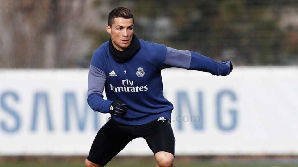 Cristiano en un entrenamiento