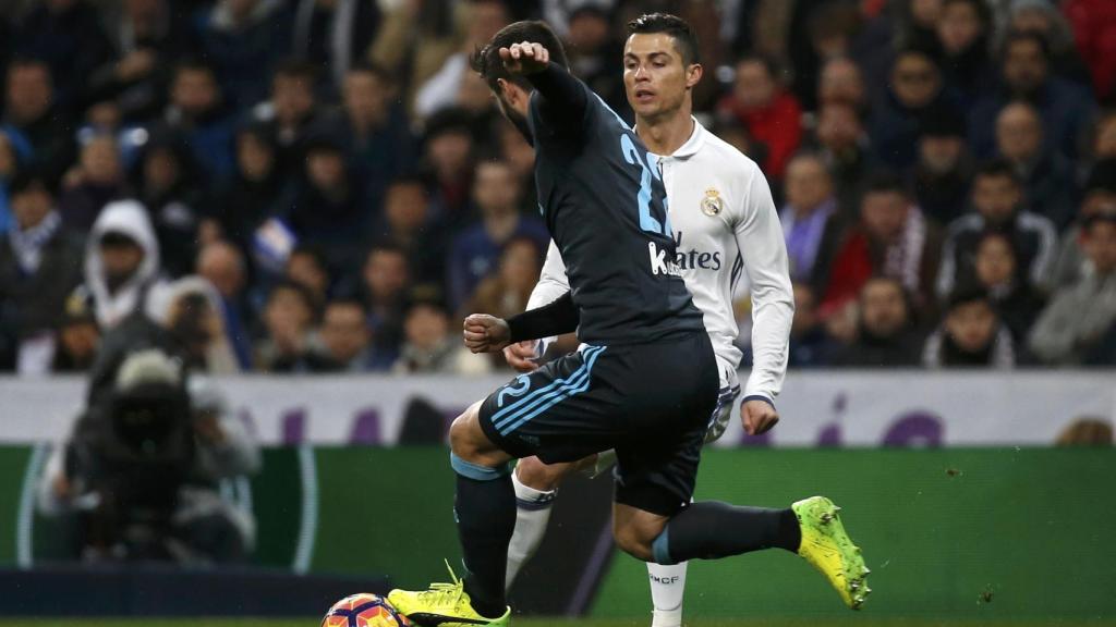 Cristiano Ronaldo durante el partido entre Real Madrid y Real Sociedad.
