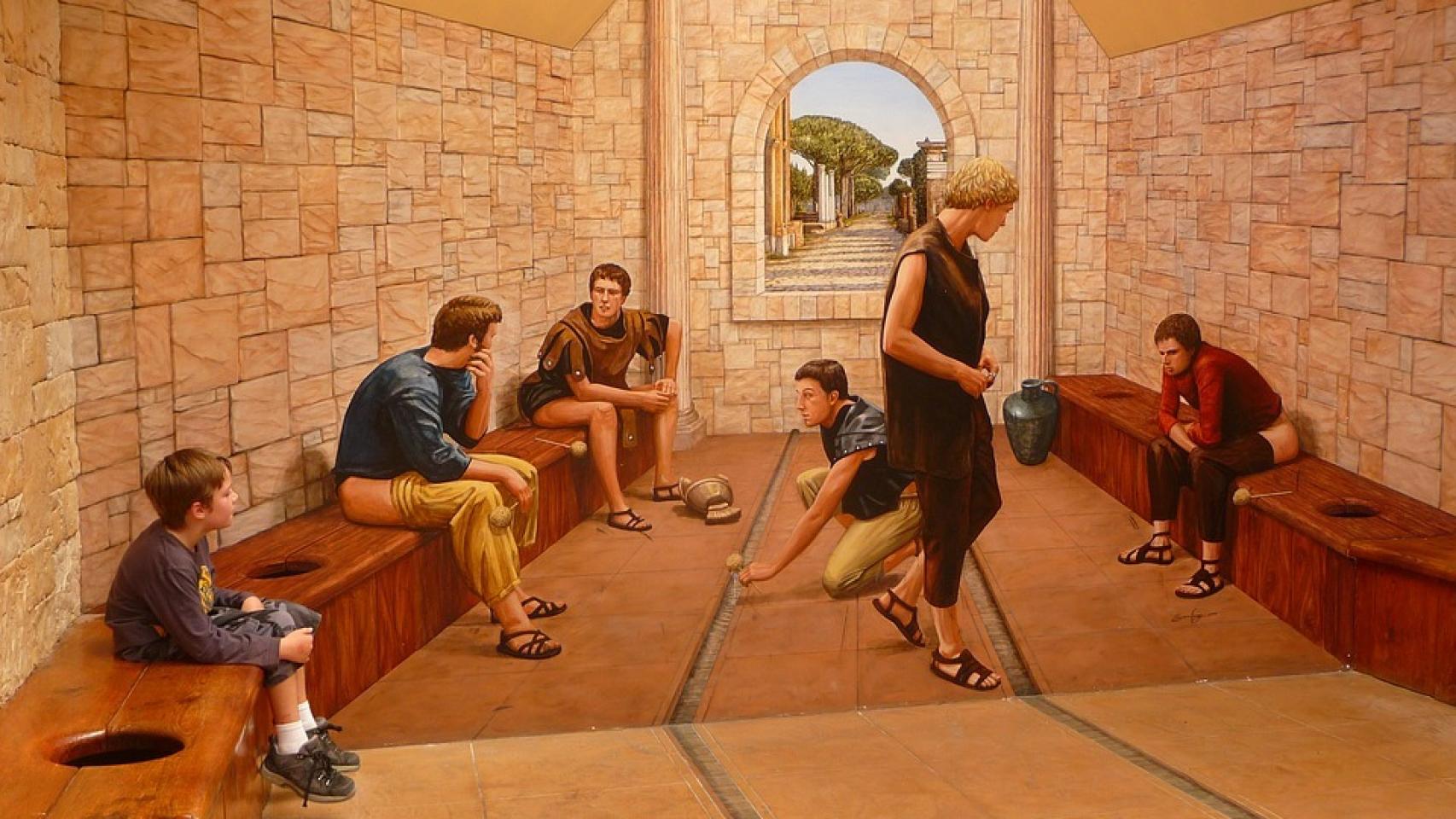 Recreación de aseos romanos