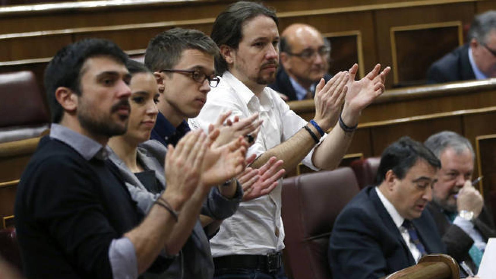Espinar, Montero, Errejón e Iglesias en el Congreso.