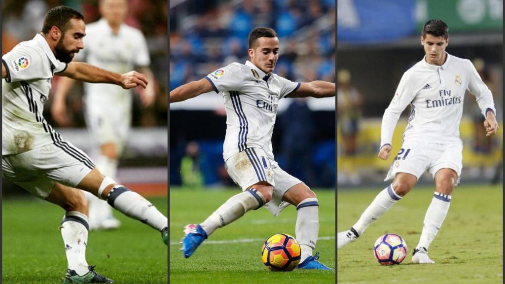 Carvajal, Lucas y Morata- Foto: Twitter @DaniCarvajal92, @Lucasvazquez91, @AlvaroMorata