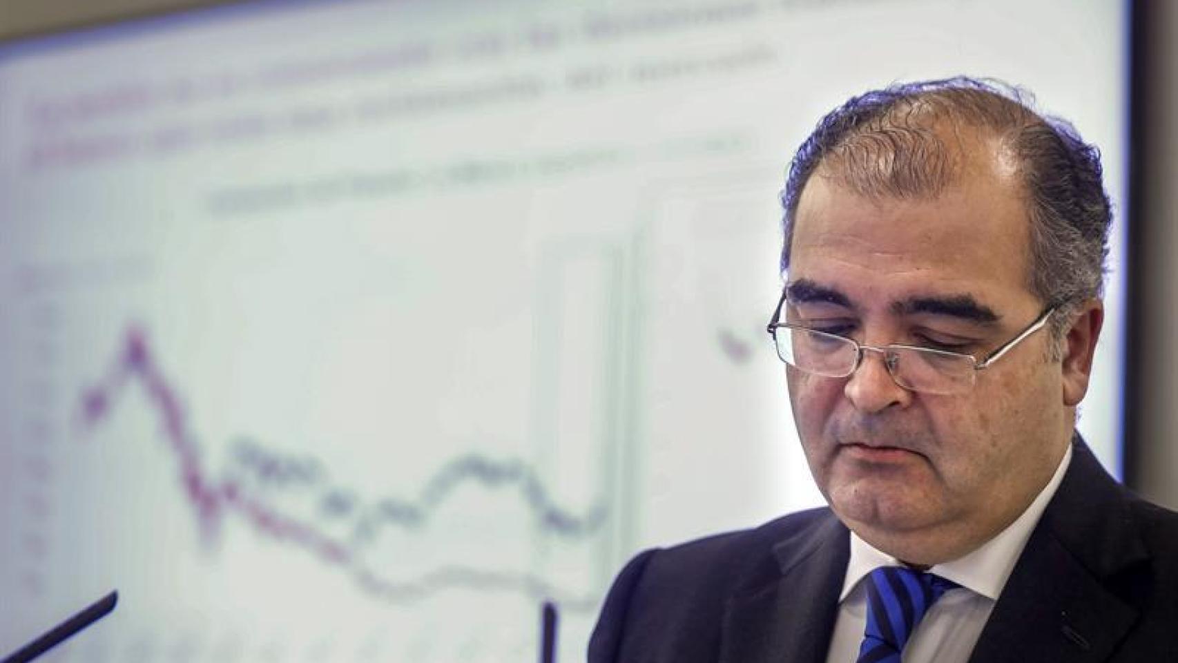 Ángel Ron presenta sus últimos resultados como presidente del Banco Popular.