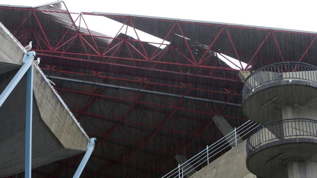 Así quedó la cubierta de Balaídos en febrero.