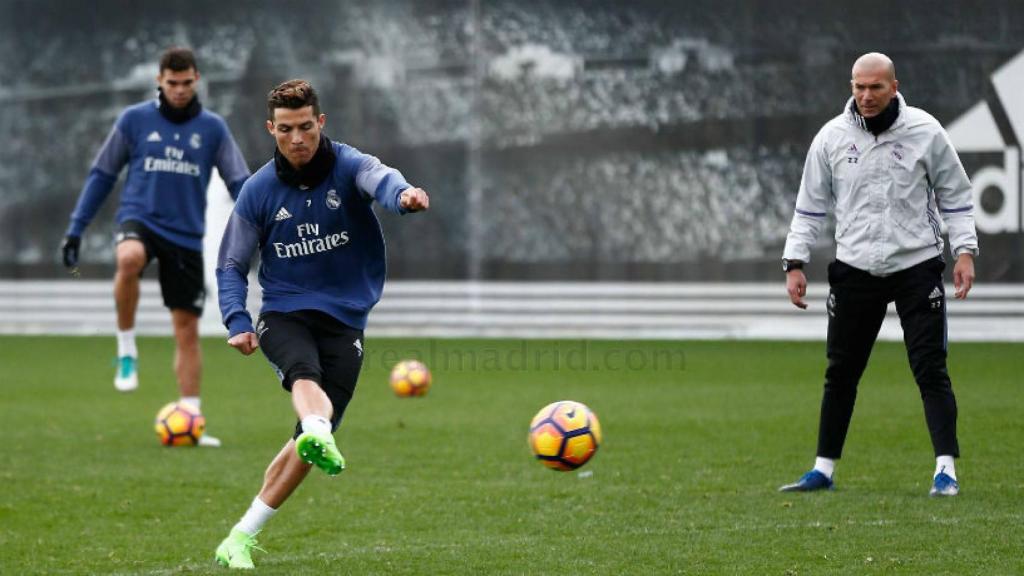 Cristiano Ronaldo en el entrenamiento