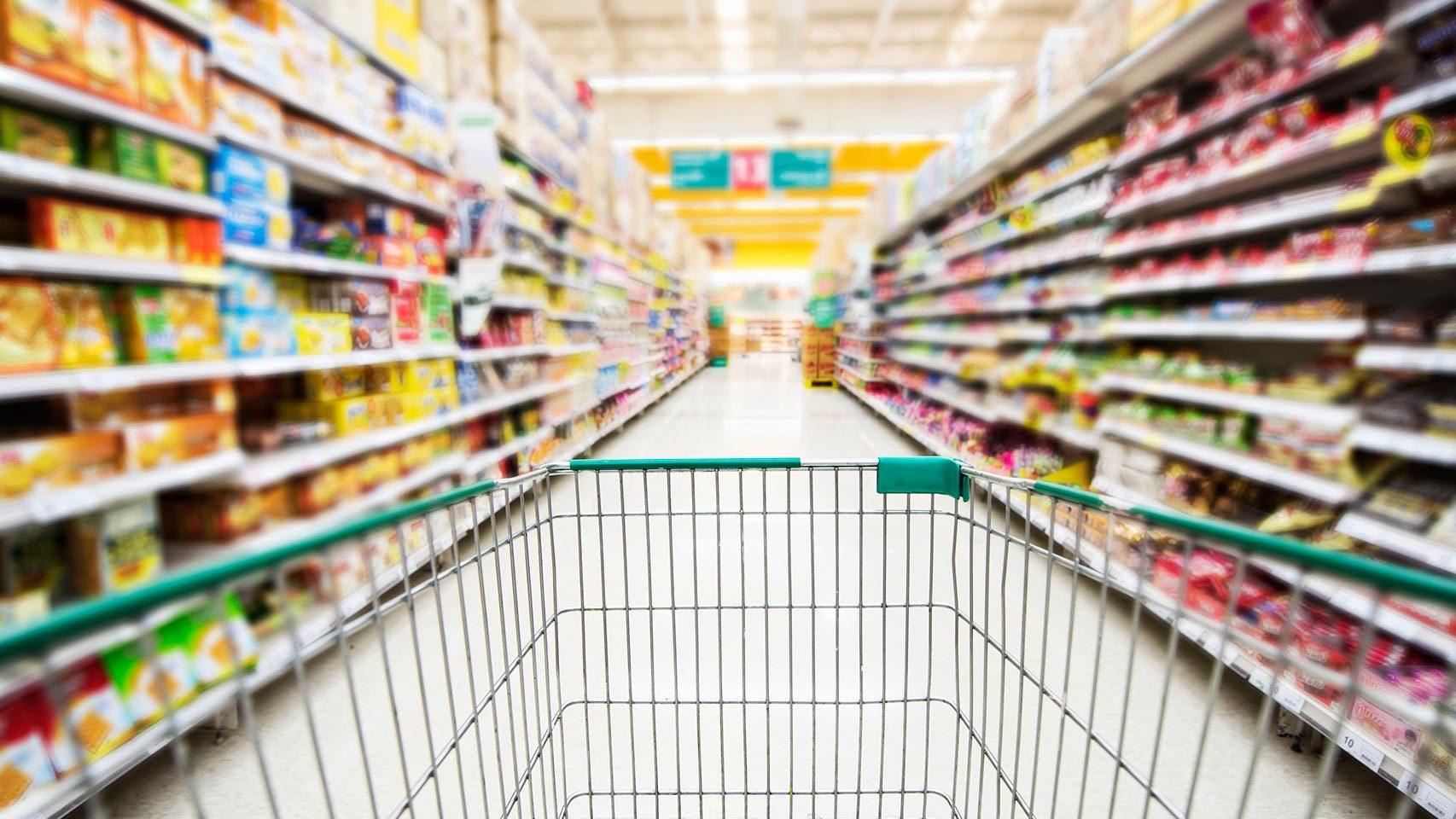 Interior de un supermercado.