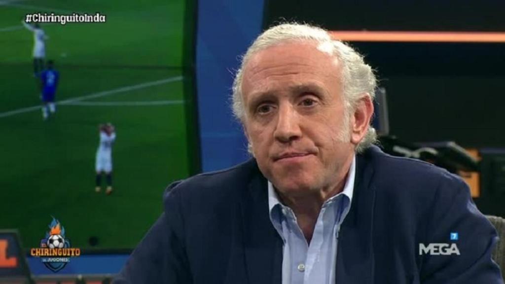 Inda en El Chiringuito. Foto: Twitter (@elchiringuitotv)