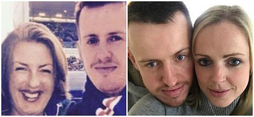 De izquierda a derecha, montaje fotográfico y pareja real.