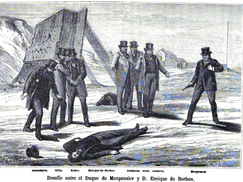 Desafío entre el duque de Monpensier y Enrique de Borbón.