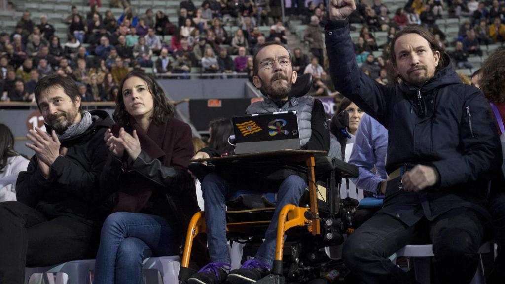 Rafa Mayoral, Irene Montero, Pablo Echenique y Pablo Iglesias, en una imagen de archivo.