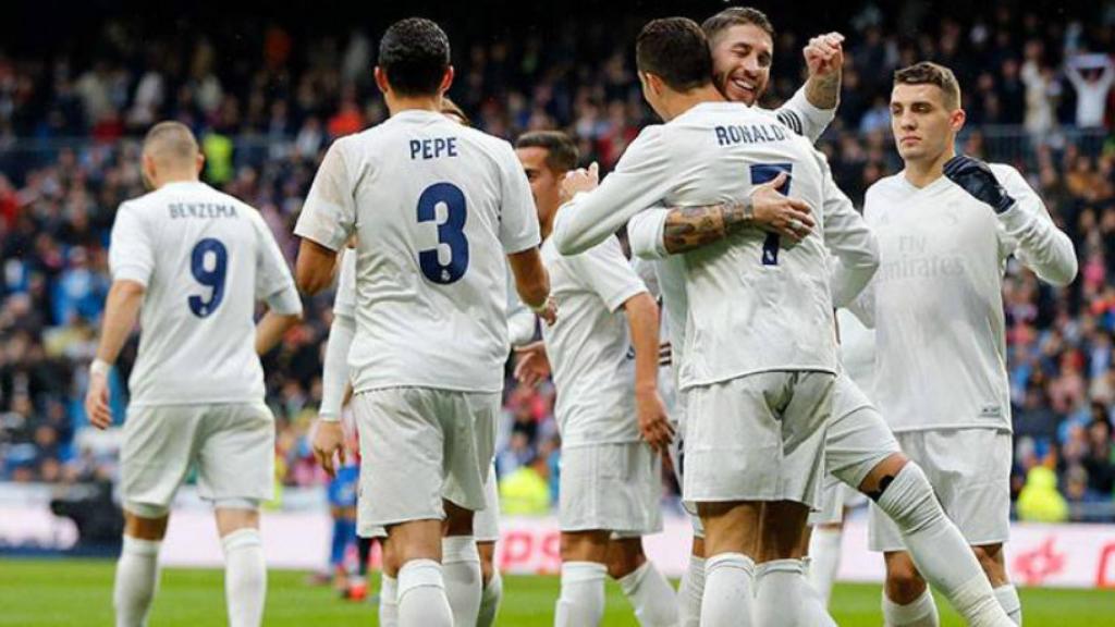 Cristiano y Ramos celebrando un gol