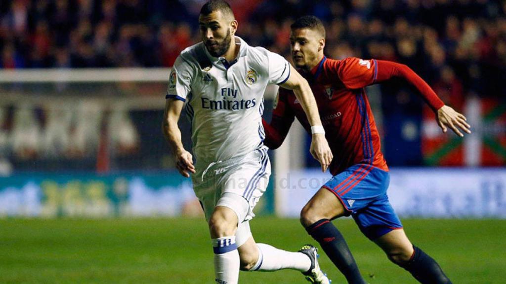 Karim Benzema, en el partido contra Osasuna