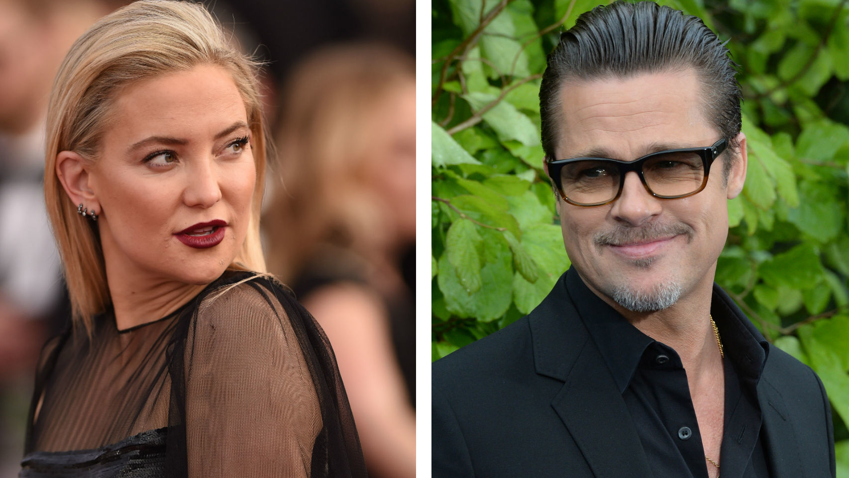 Los actores Kate Hudson y Brad Pitt