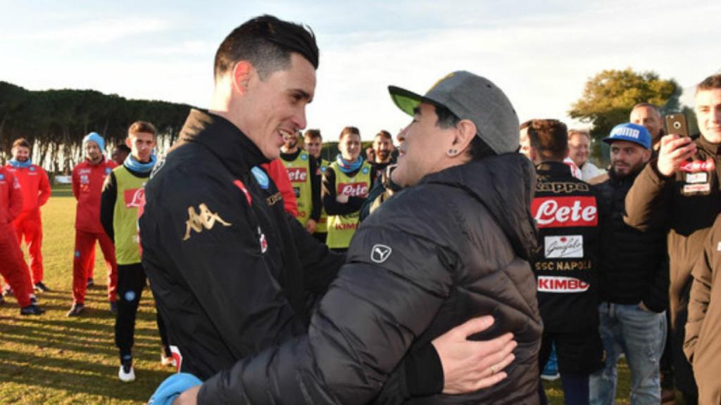 Maradona y Callejón. Foto: sscnapoli