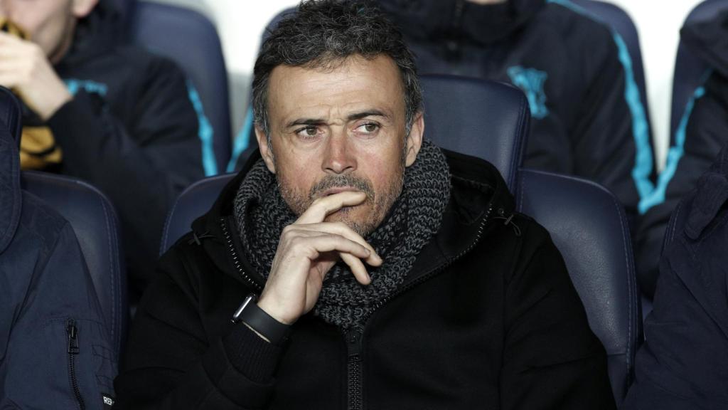 Luis Enrique, en un partido del FC Barcelona