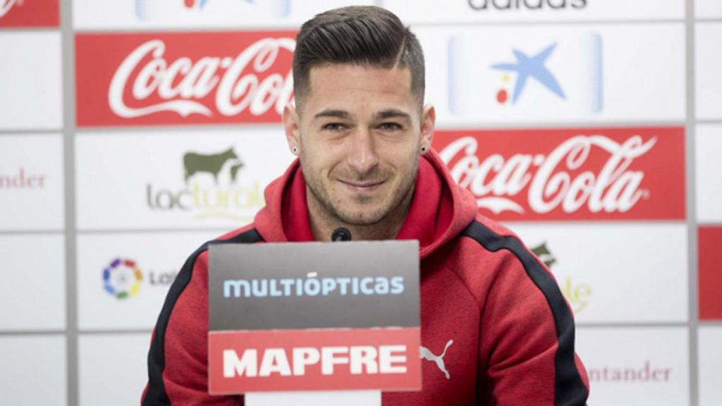 Sergio León, jugador de Osasuna, en rueda de prensa. Foto: osasuna.es