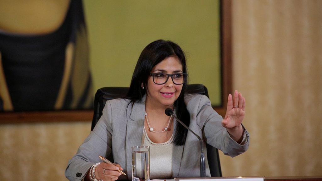 Delcy Rodríguez, en una foto de archivo mientras era canciller.