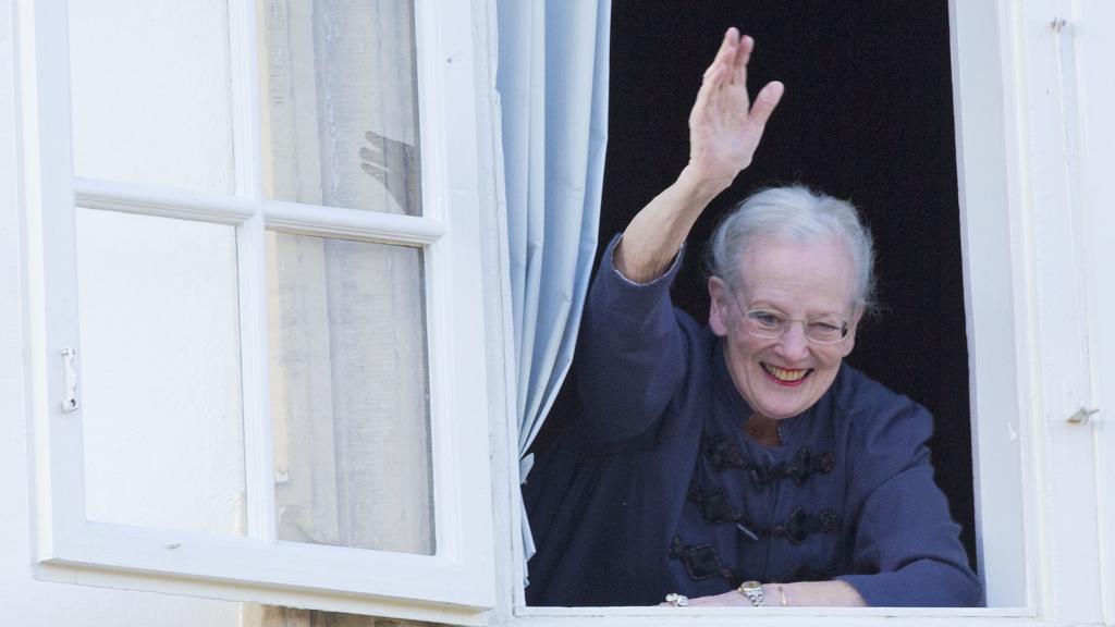 La reina Margarita, en la celebración de su 75 cumpleaños.