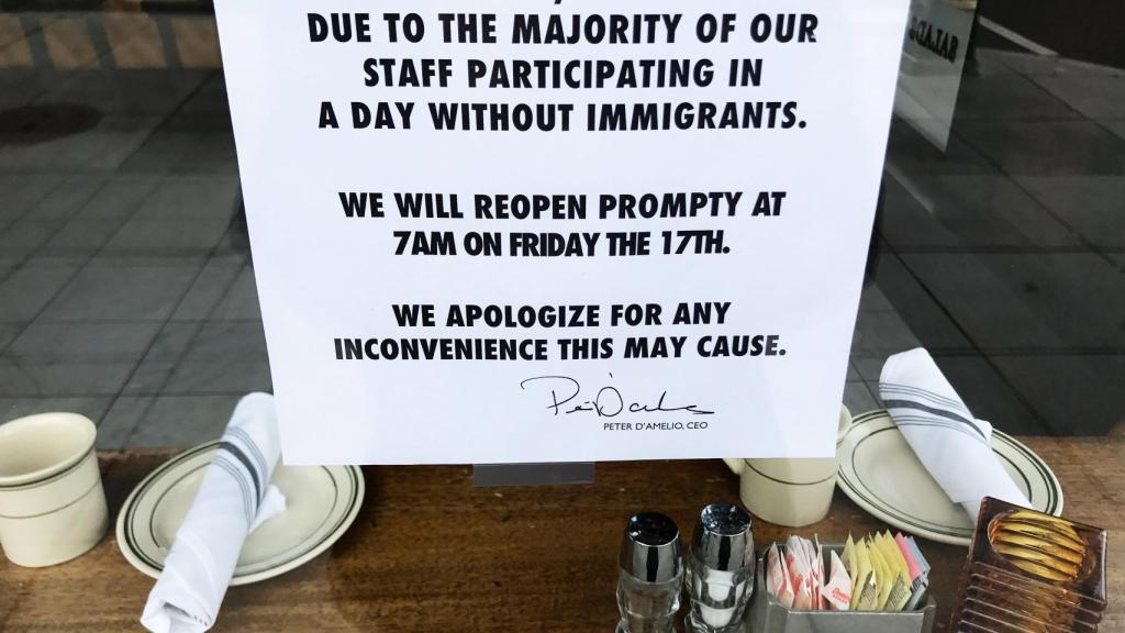 Un establecimiento cerrado por la huelga.