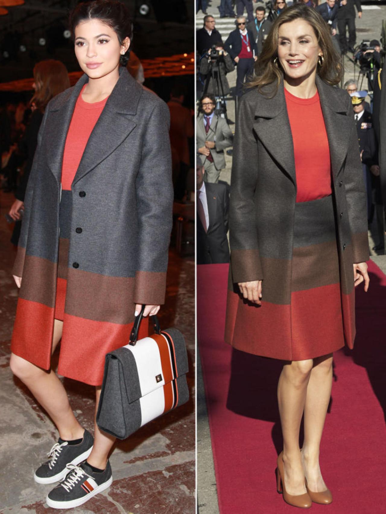 Kylie Jenner y letizia con el mismo atuendo.