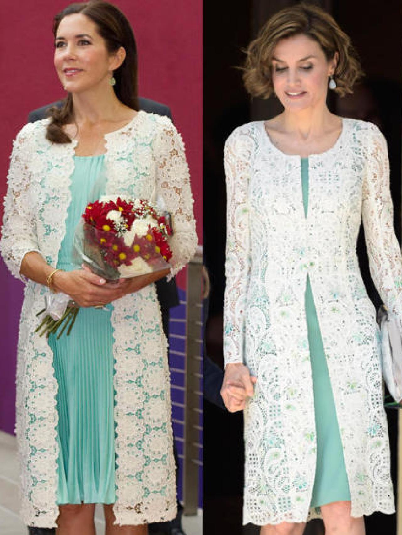 Mary de Dinamarca y la reina Letizia el día de la comunión de Leonor.