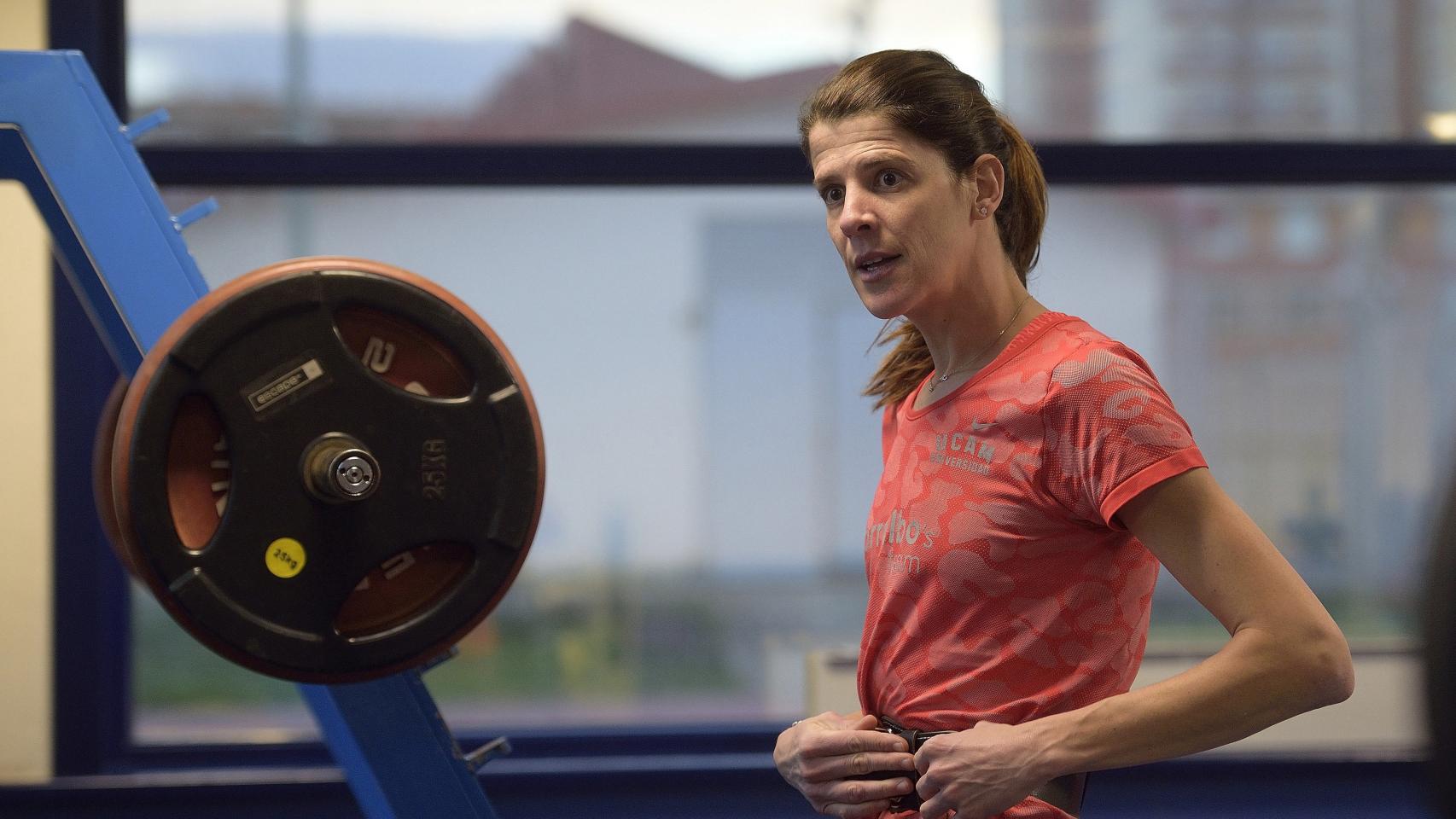 Ruth Beitia en el campeonato de España de Salamanca.