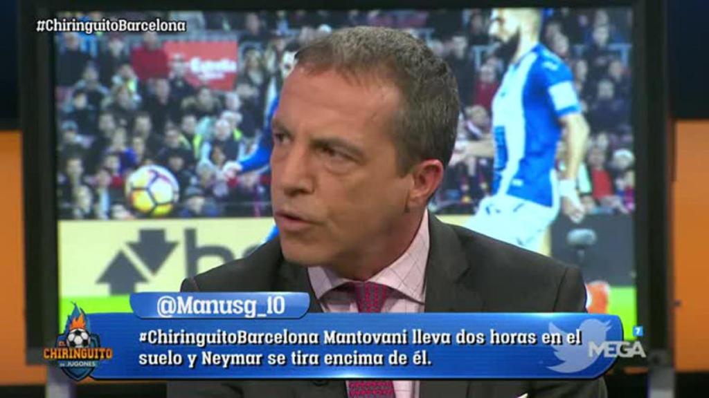 Cristóbal Soria, en El Chiringuito. Foto: Twitter (@elchiringuitotv)