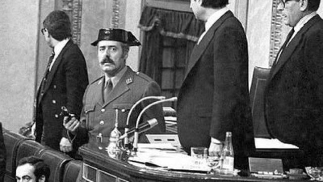 Antonio Tejero, poco después de irrumpir en el Congreso el 23 de febrero de 1981.