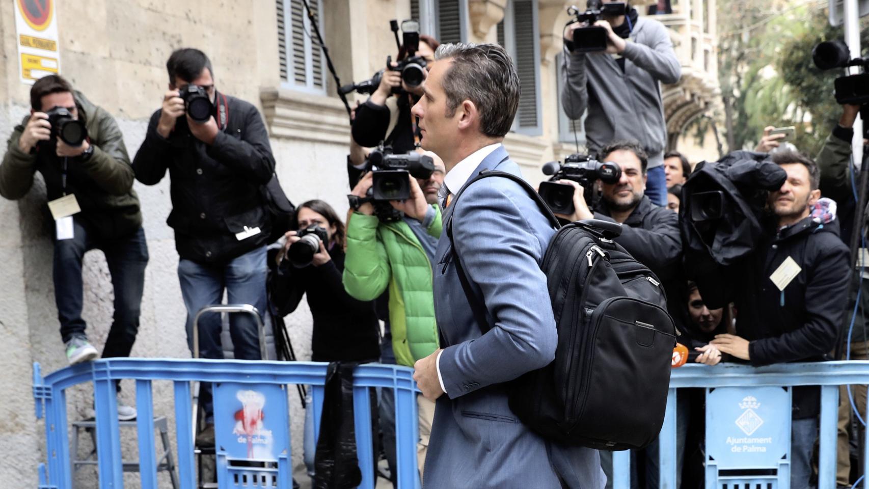 Urdangarin llegando a la Audiencia de Palma.