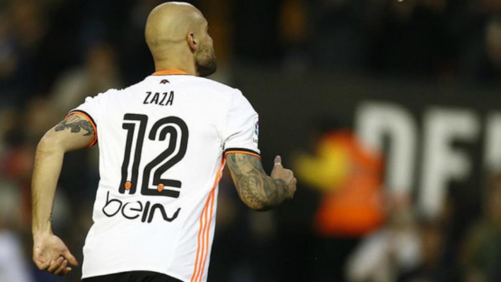 Zaza celebra su gol ante el Madrid. Foto: valenciacf.com