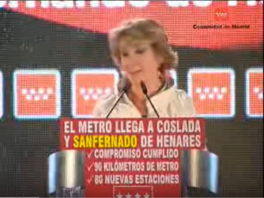 ¿Muestra de precipitación? Errata en el cartel el día de la inauguración del metro.