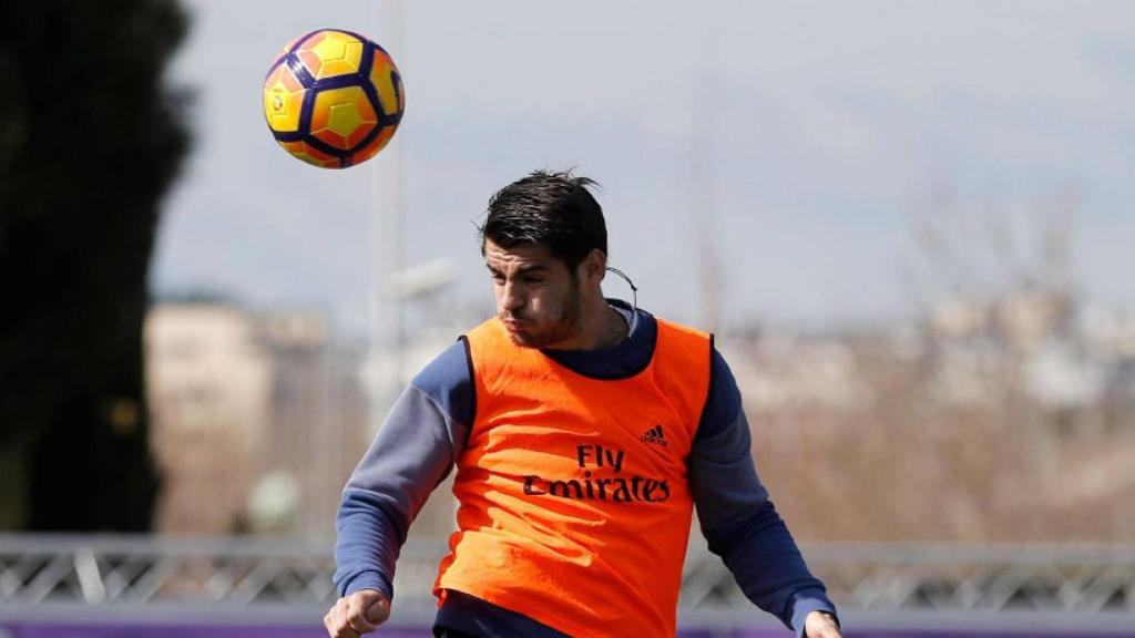 Morata en el entrenamiento