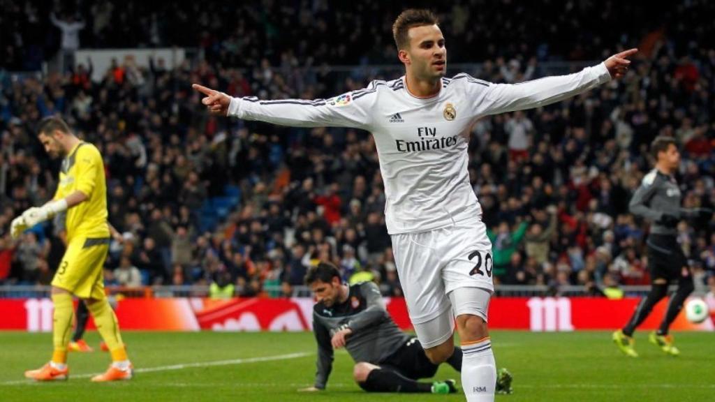 Jesé celebra un gol en el Santiago Bernabéu
