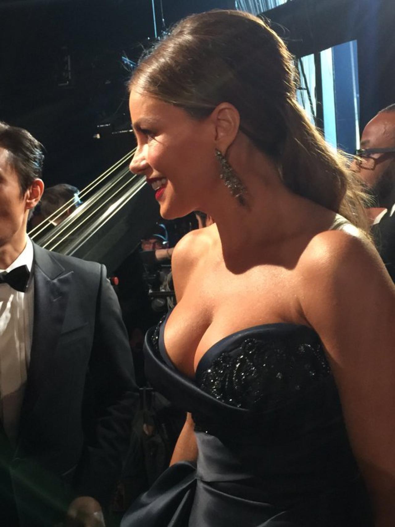 Sofía Vergara en el backstage de los Oscar.