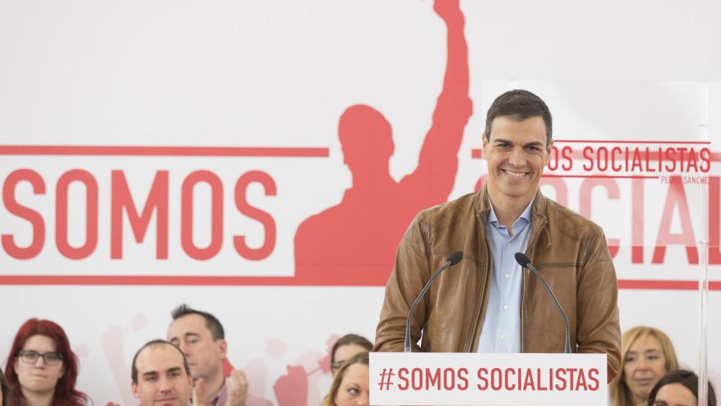 Pedro Sánchez en su encuentro de Valladolid el pasado 18 de febrero
