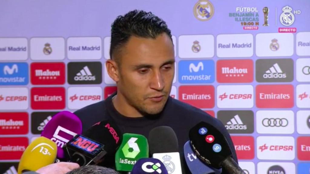 Keylor Navas, en zona mixta