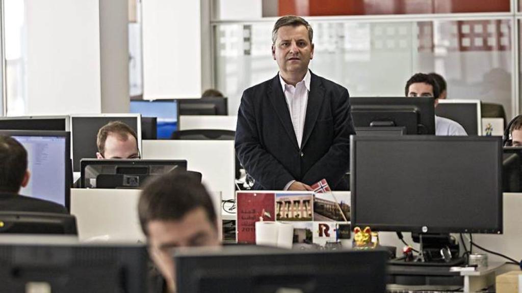 Vallés en las oficinas de Scytl.