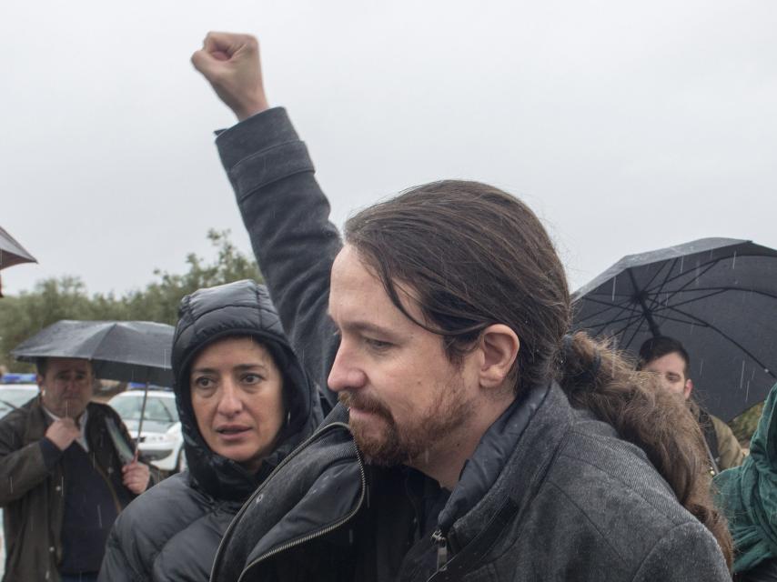 Pablo Iglesias, a las puertas de la cárcel de Jaén en su visita a Bódalo.