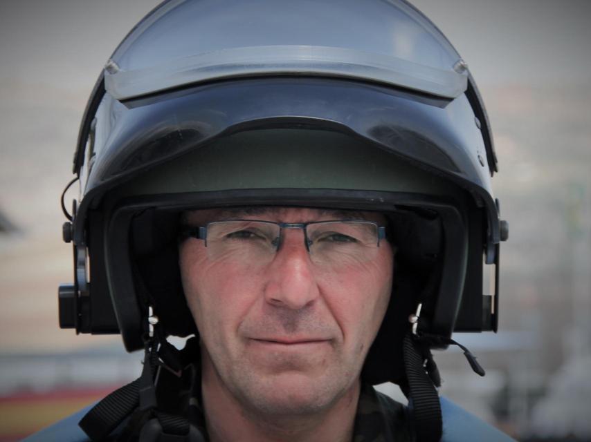 El brigada Rafael Sánchez Martos en la base Miguel de Cervantes, en Marjayoun.