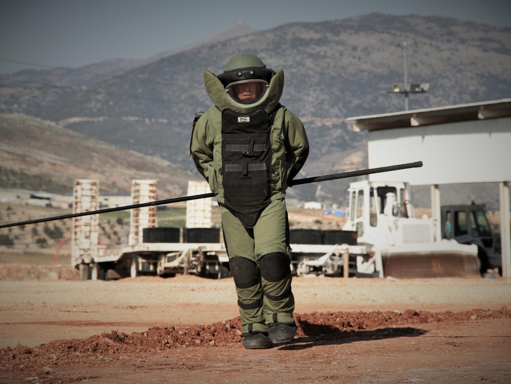 El brigada Rafael Sánchez Martos en un despliegue en el Líbano.
