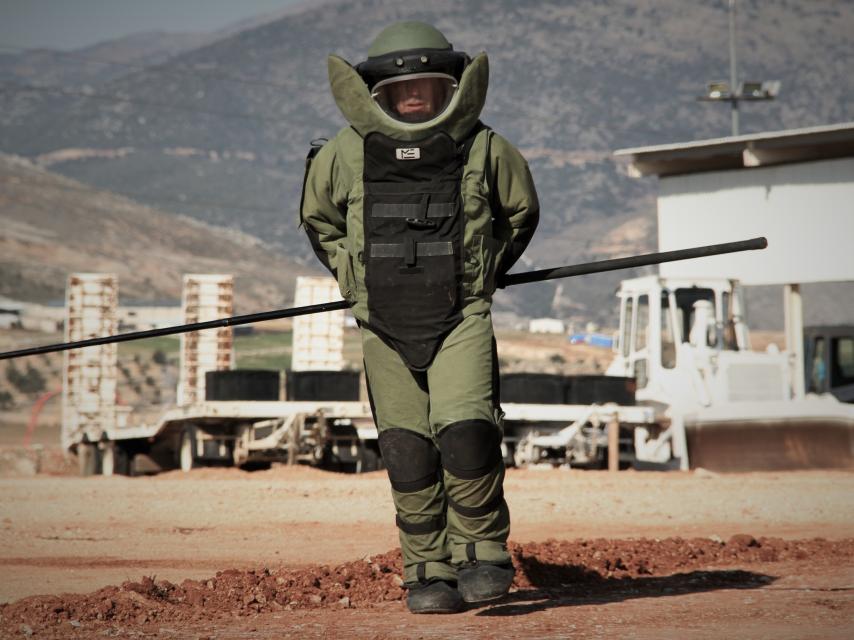 El brigada Rafael Sánchez Martos en un despliegue en el Líbano.