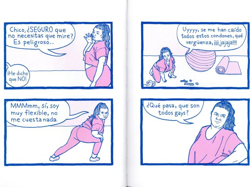 Gina acosando a los hombres en el gimnasio.