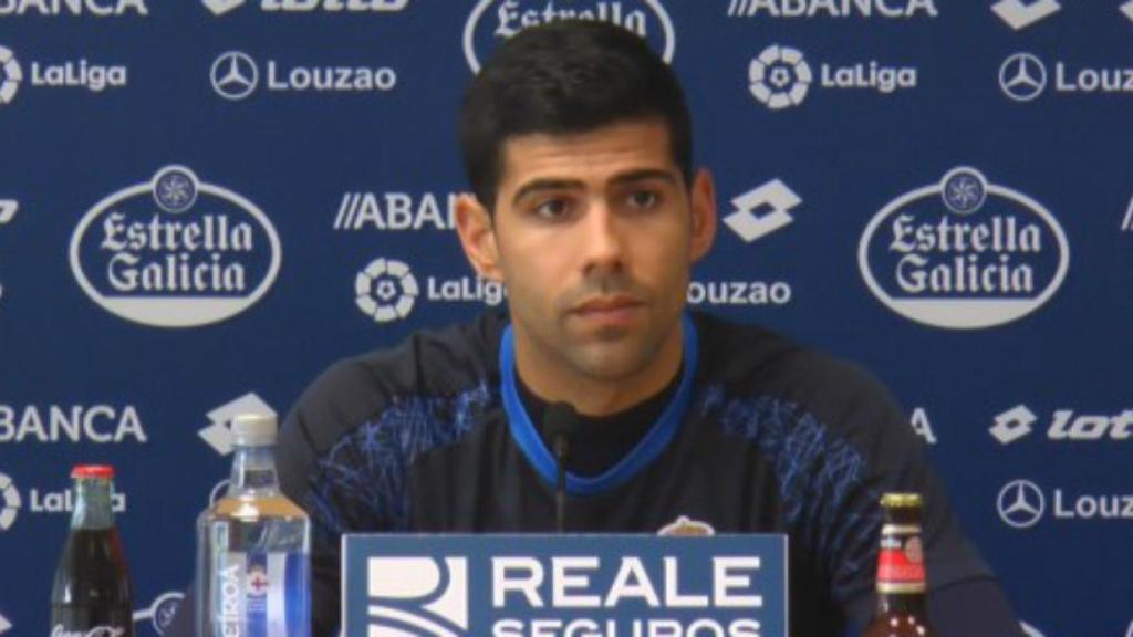 Juanfran Moreno en rueda de prensa   Foto: rcdeportivo.es