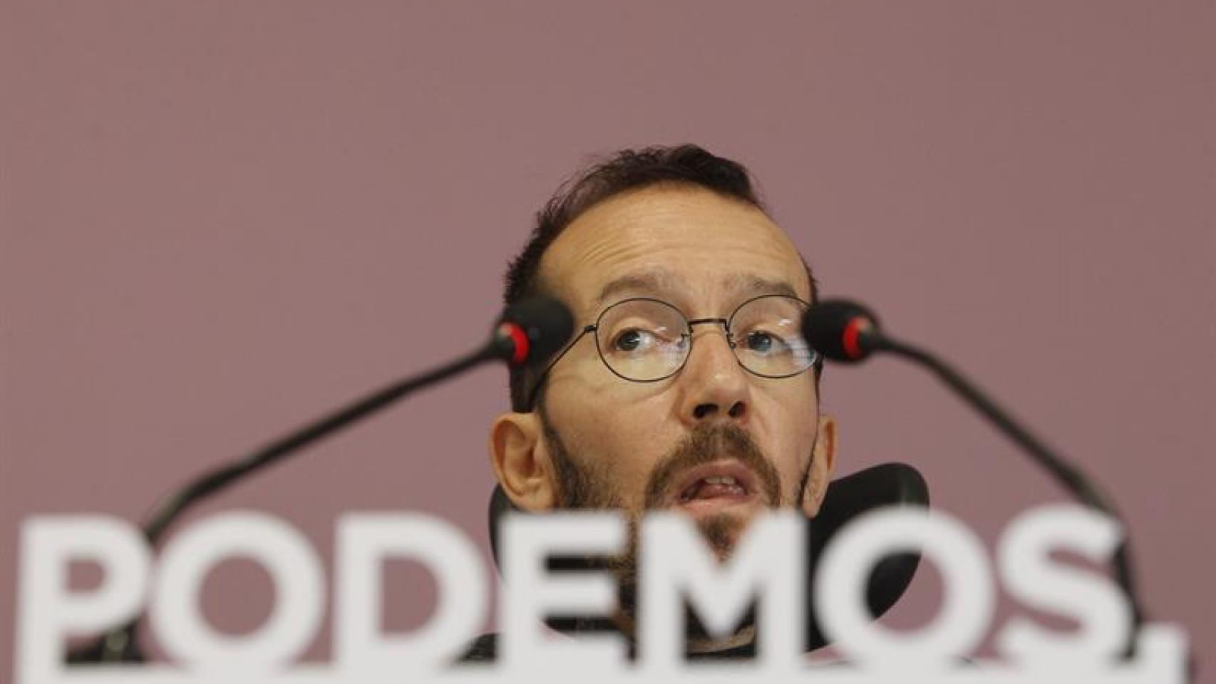 Pablo Echenique este lunes en la sede de Podemos.
