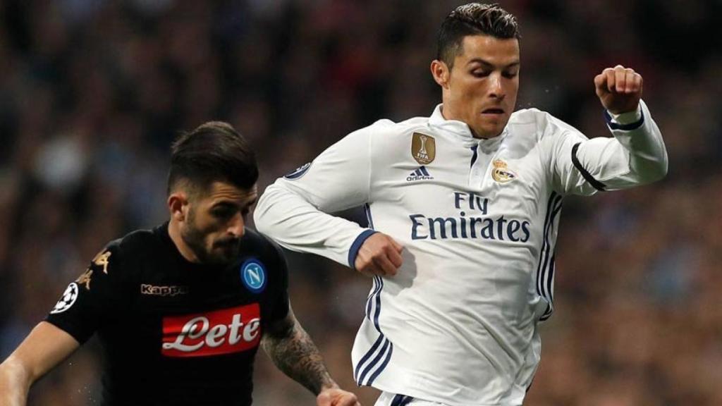 Cristiano en el partido ante el Nápoles